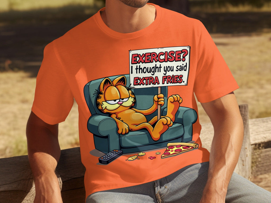 Garfield I Thought You Said Extra Fries Funny Cartoon T-Shirts
