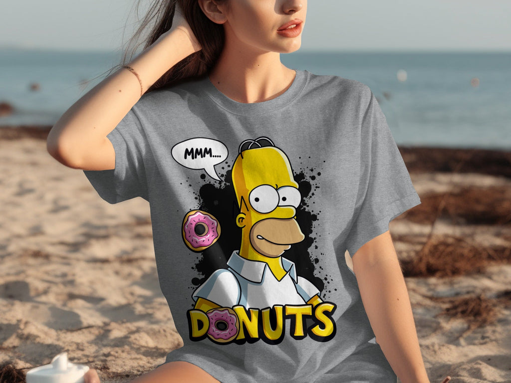 Homer Simpson MMM Donuts Design for Cartoon Lovers T-Shirts