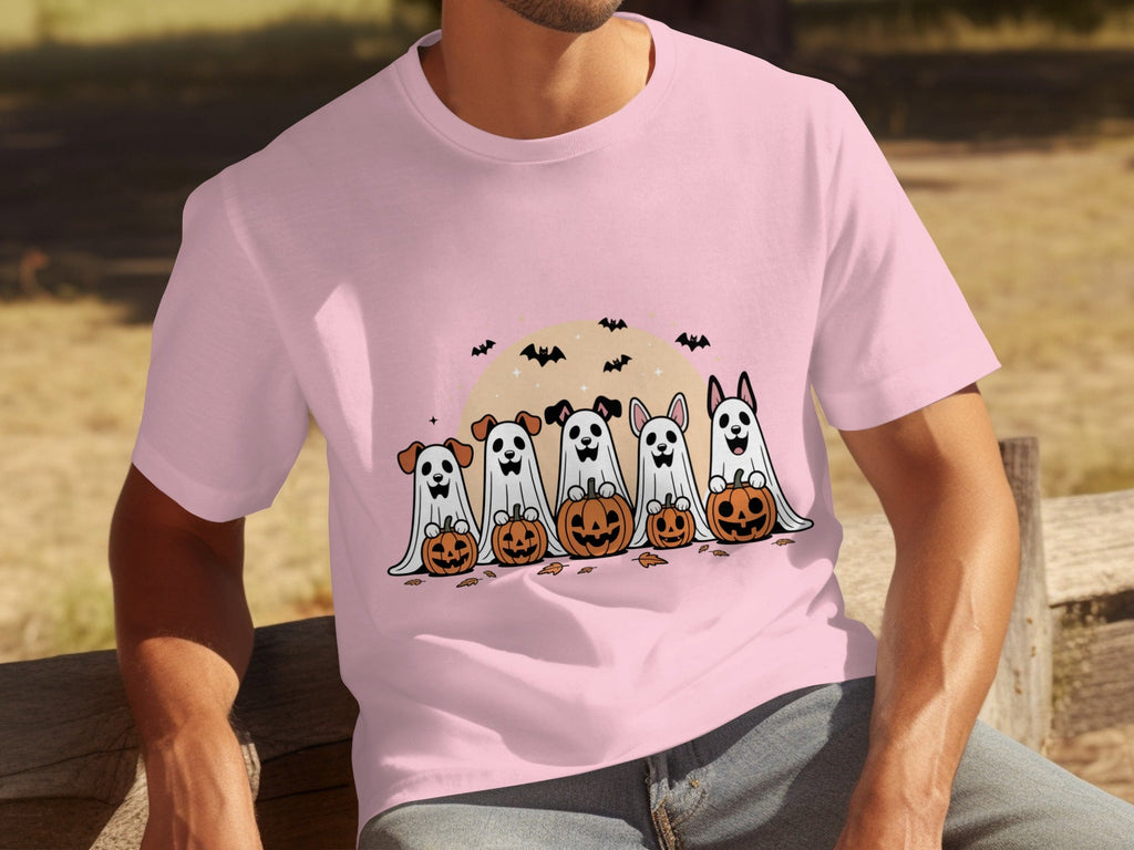 Spooky Dog Ghosts With Pumpkins Halloween Cute Season T-Shirts