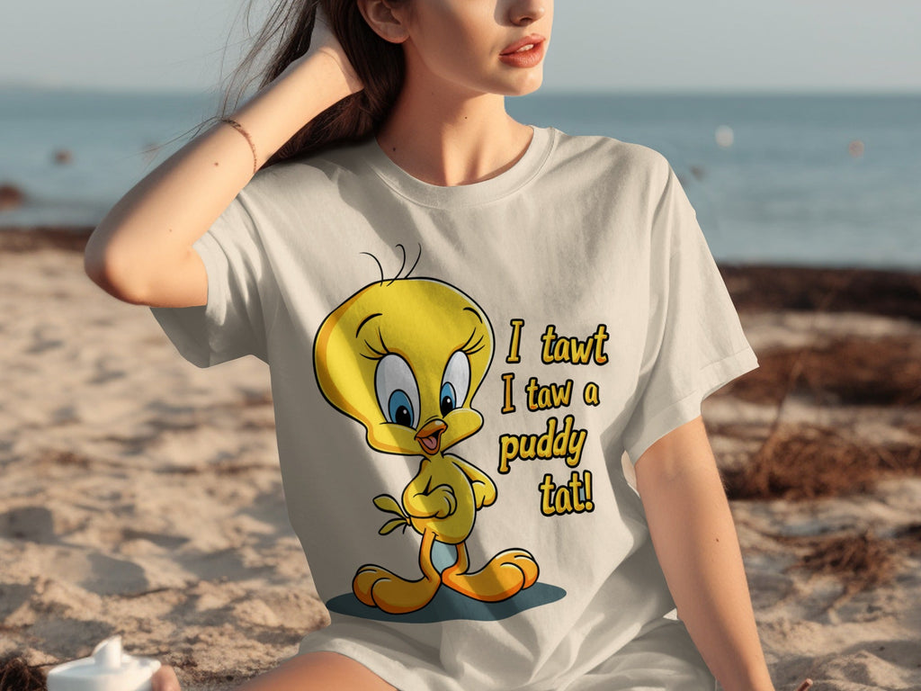 I Tawt I Taw A Puddy Tat Tweety Bird Cartoon T-Shirts