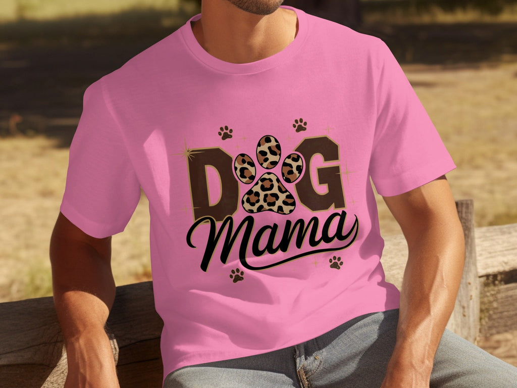 Cute Leopard Paw Print Dog Mama Graphic Design T-Shirts