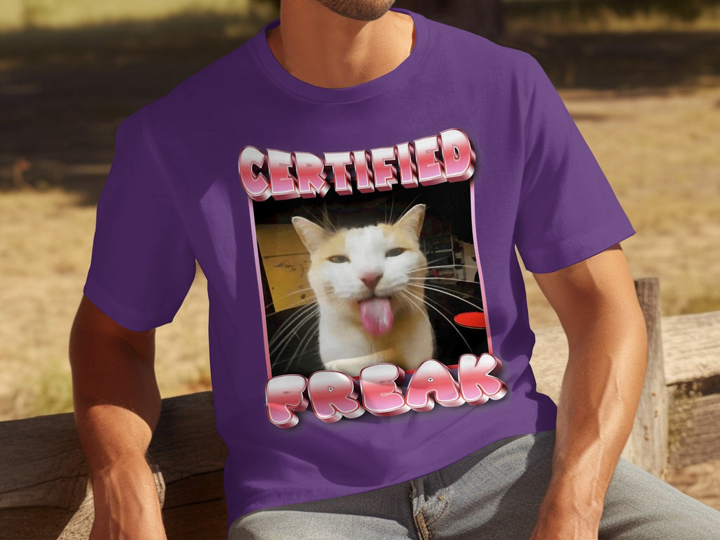 Certified Freak Hilarious Cat With Tongue Out T-Shirts