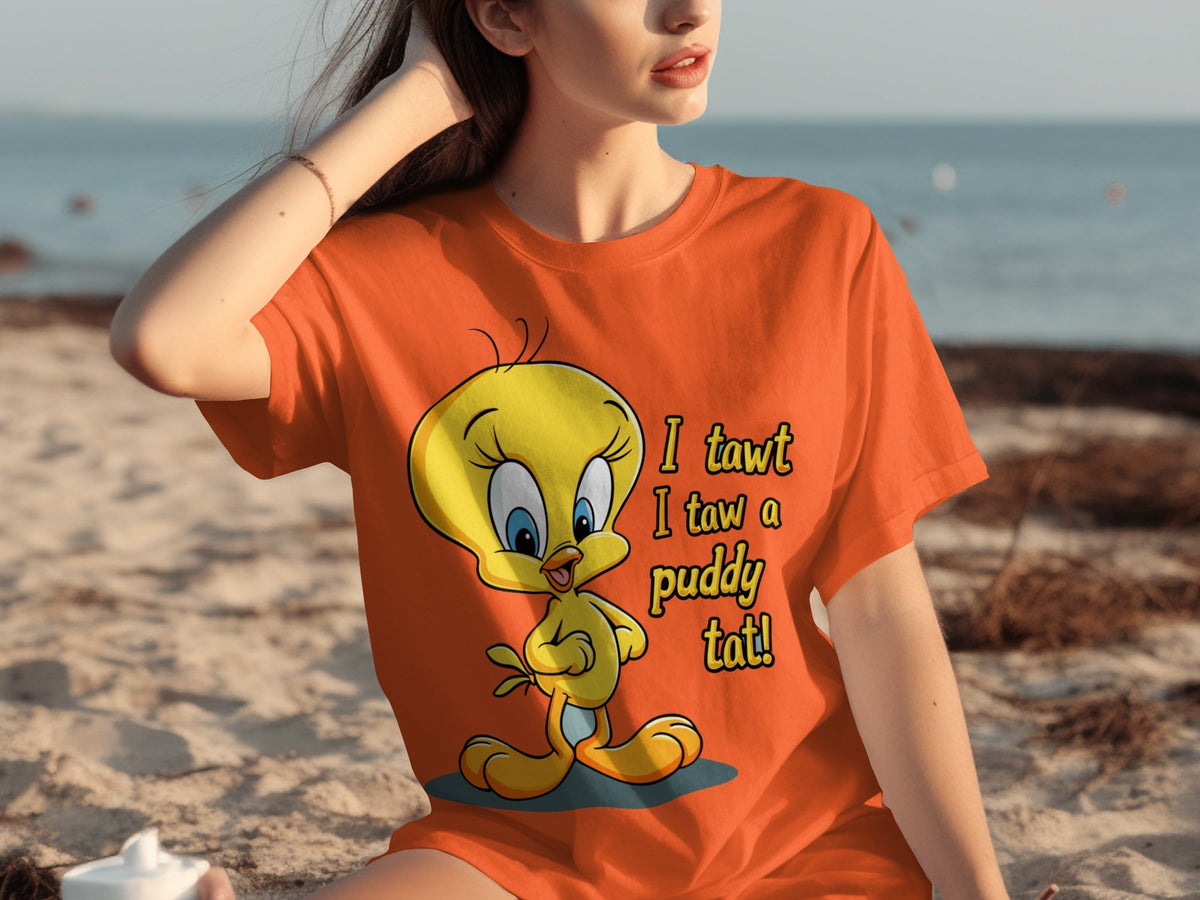 I Tawt I Taw A Puddy Tat Tweety Bird Cartoon T-Shirts