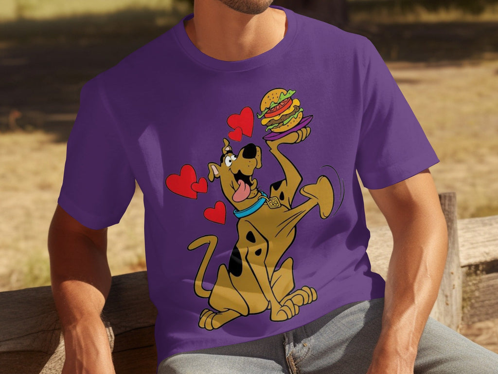 Scooby Doo Craves a Burger with Hearts Around Him T-Shirts
