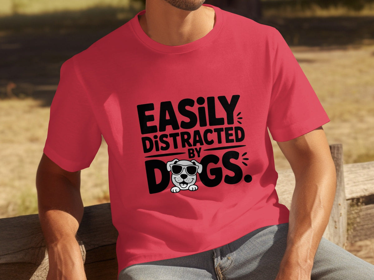 Easily Distracted By Dogs Cute Puppy Illustration T-Shirts product image 16