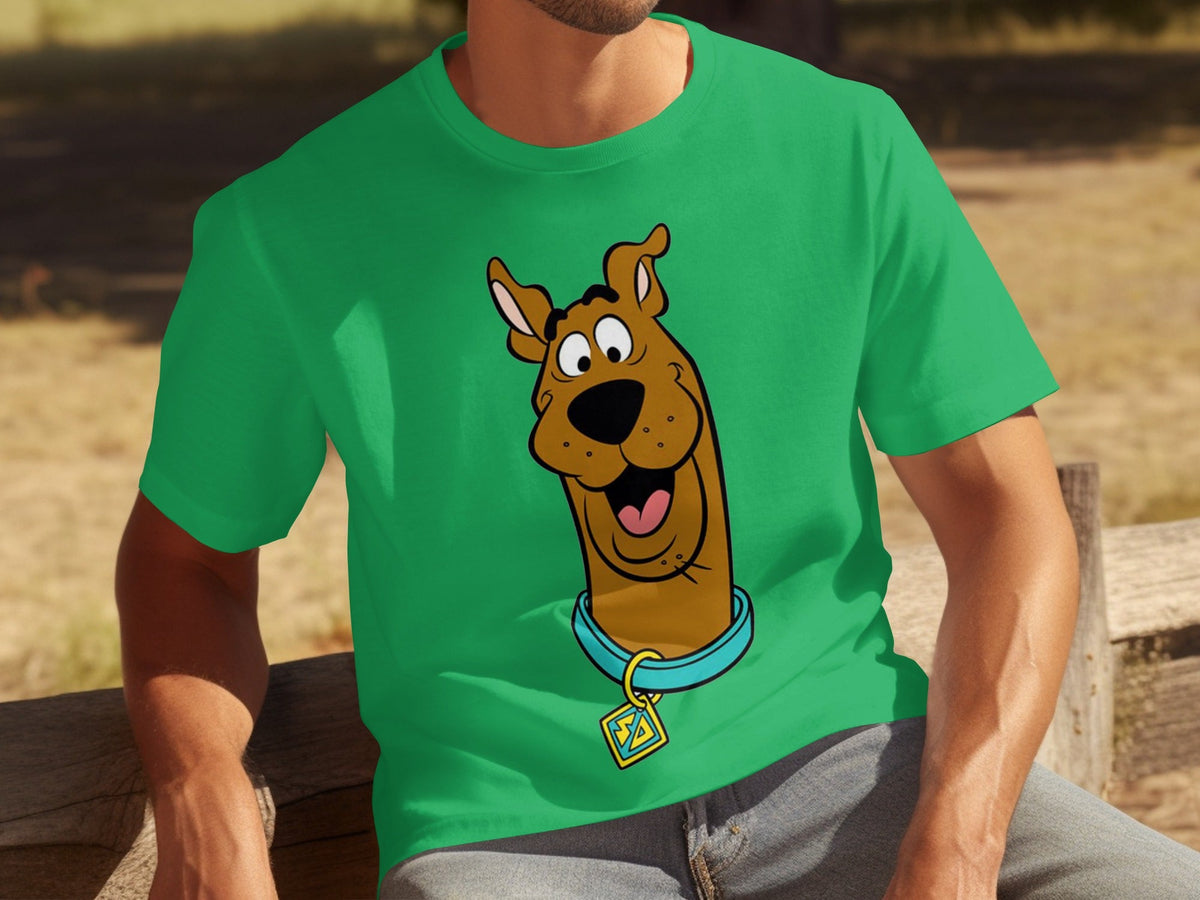 Scooby Doo Headshot Featuring His Tag Cartoon T-Shirts
