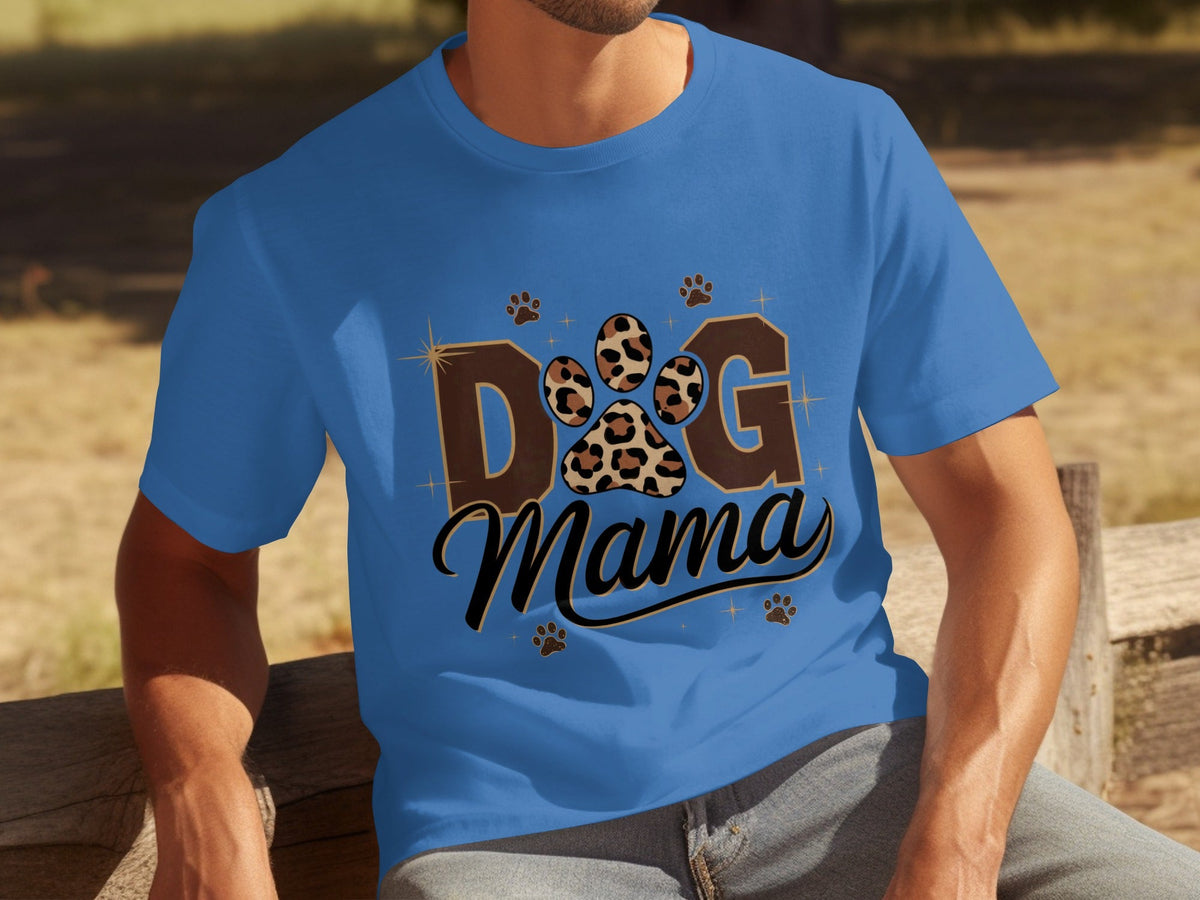 Cute Leopard Paw Print Dog Mama Graphic Design T-Shirts