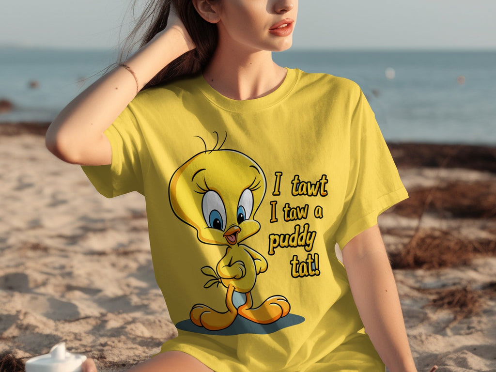I Tawt I Taw A Puddy Tat Tweety Bird Cartoon T-Shirts