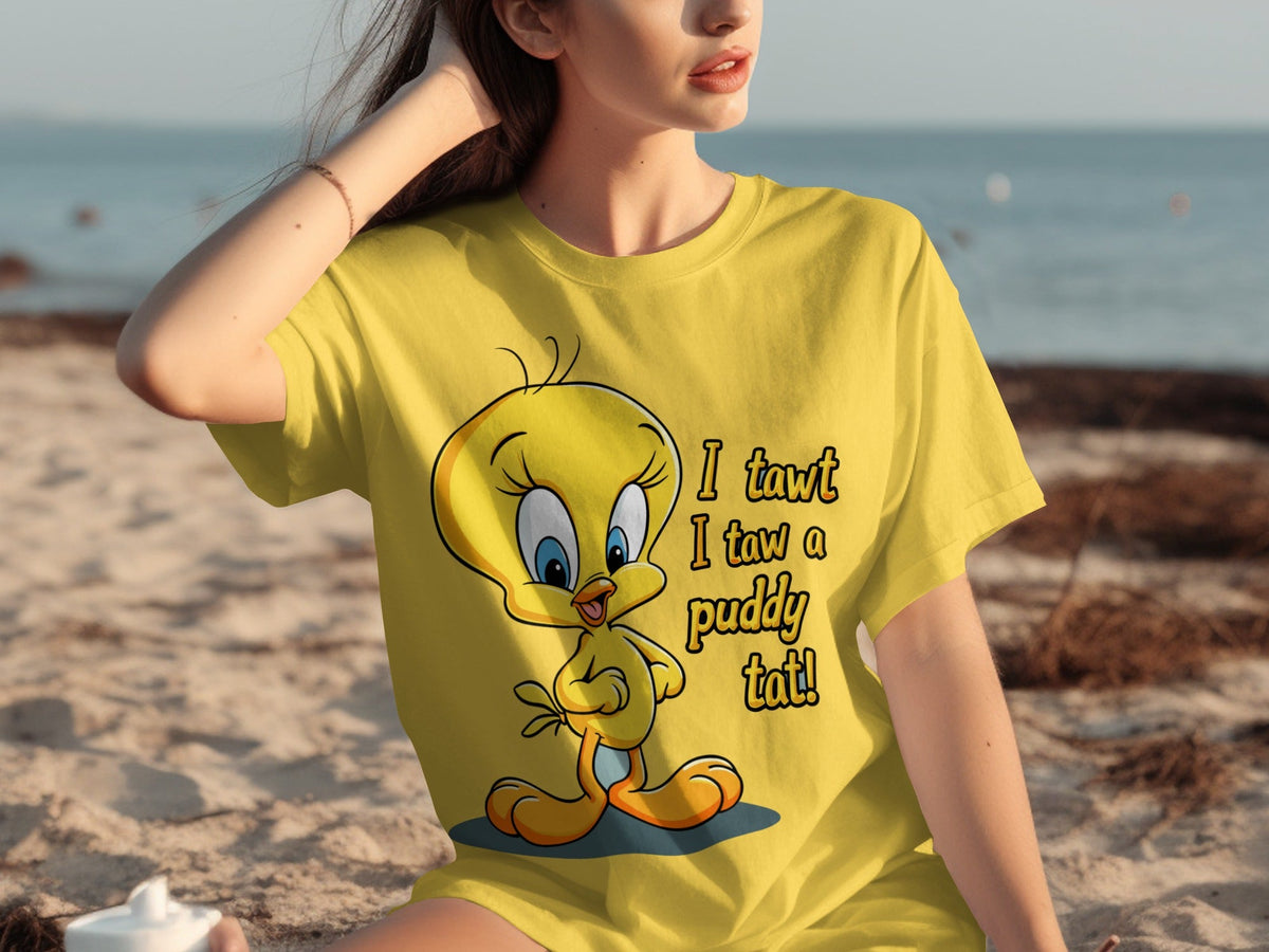 I Tawt I Taw A Puddy Tat Tweety Bird Cartoon T-Shirts