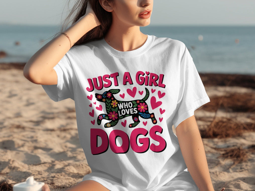Just A Girl Who Loves Dogs With Floral Dog T-Shirts product image 14