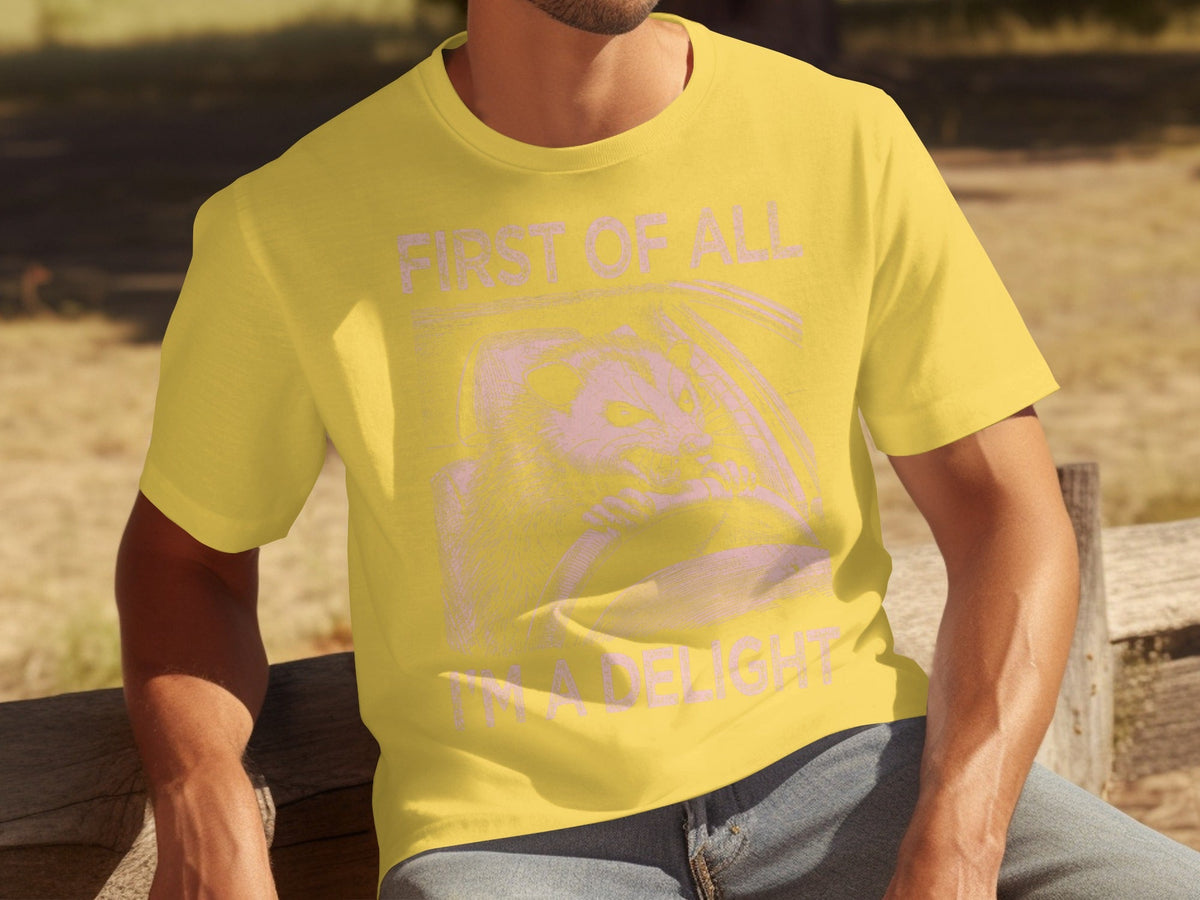 Funny Driving Raccoon First Of All I Am A Delight T-Shirts product image 6