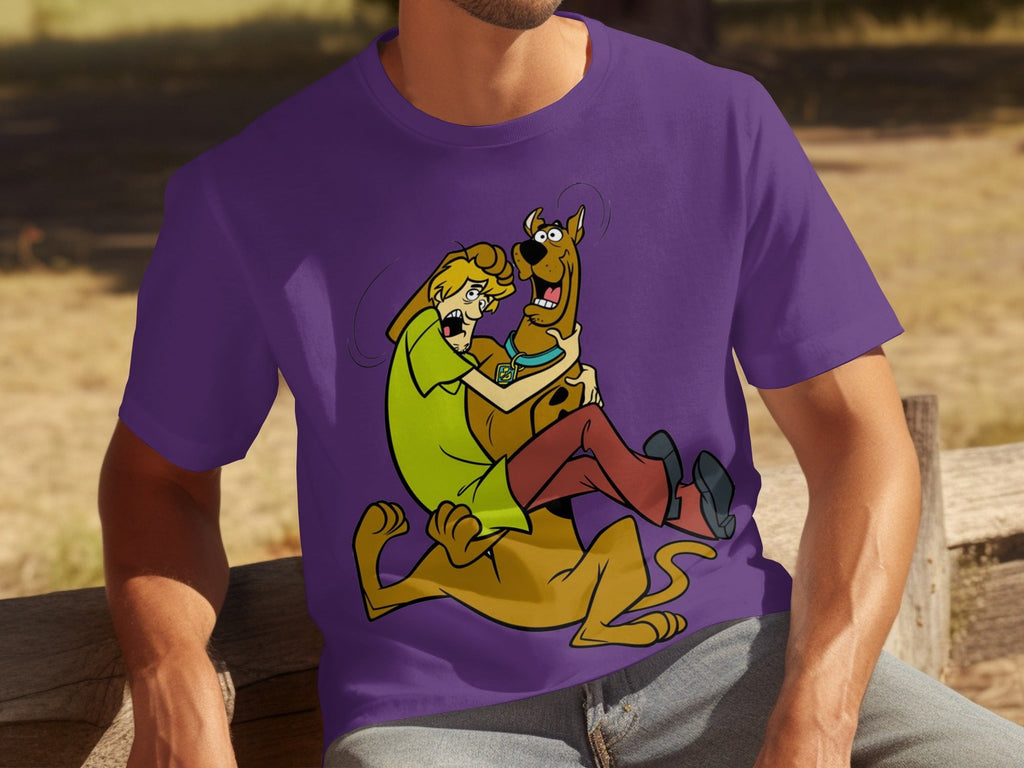 Shaggy Riding Scooby Doo Scared Cartoon Character T-Shirts