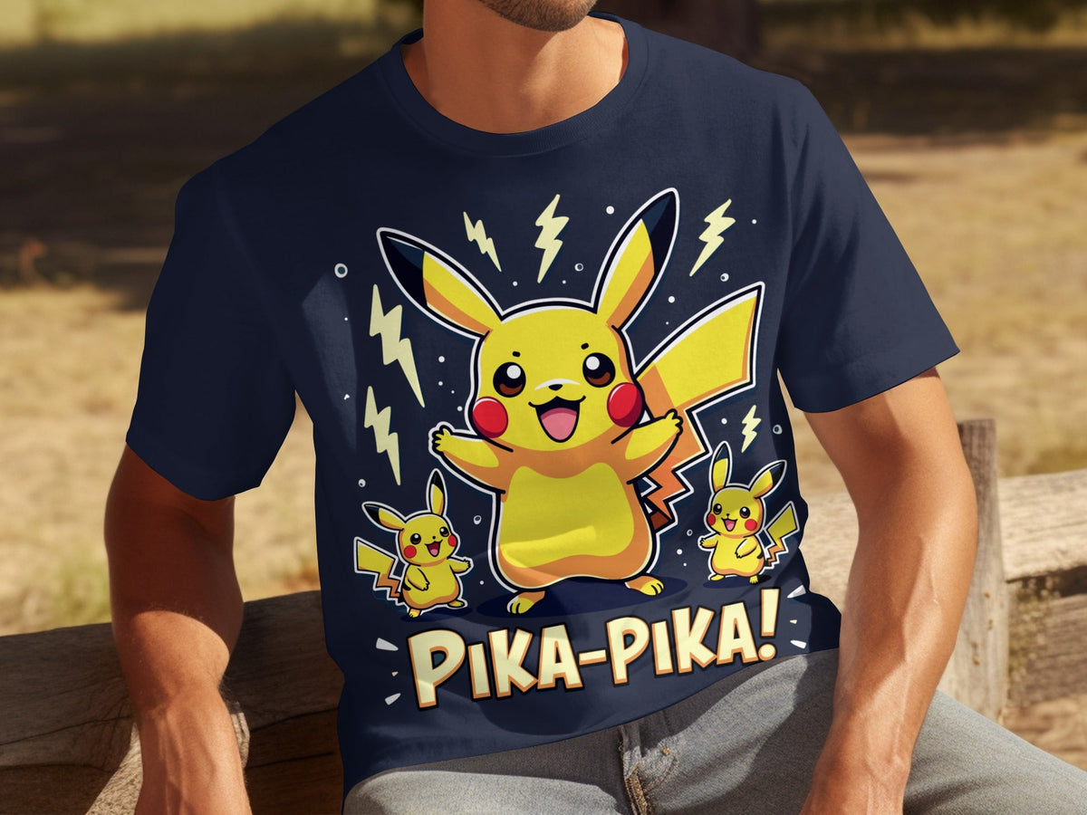 Pika Pika Pikachu With Electrical Arcs Design T-Shirts