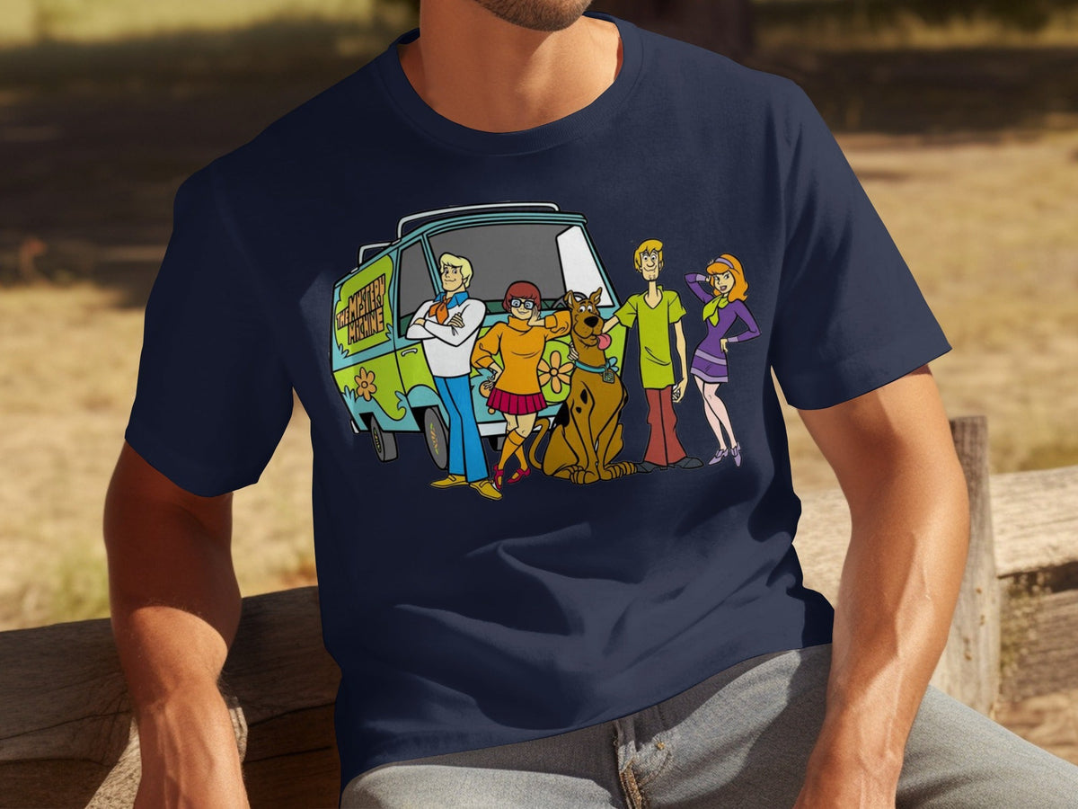 Scooby Doo Team Together In Front of Mystery Machine T-Shirts
