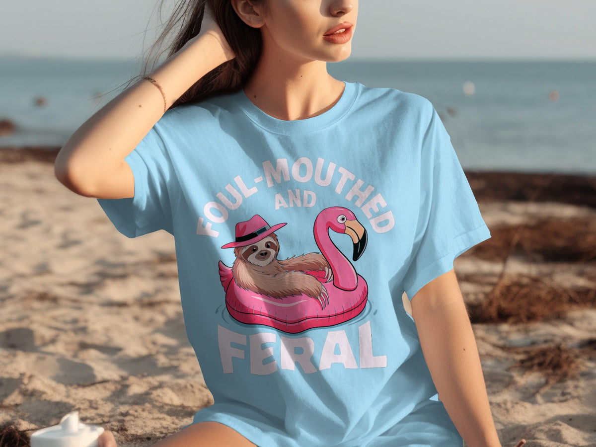 Foul-Mouthed AND Feral Sloth in Flamingo Float T-Shirts product image 23