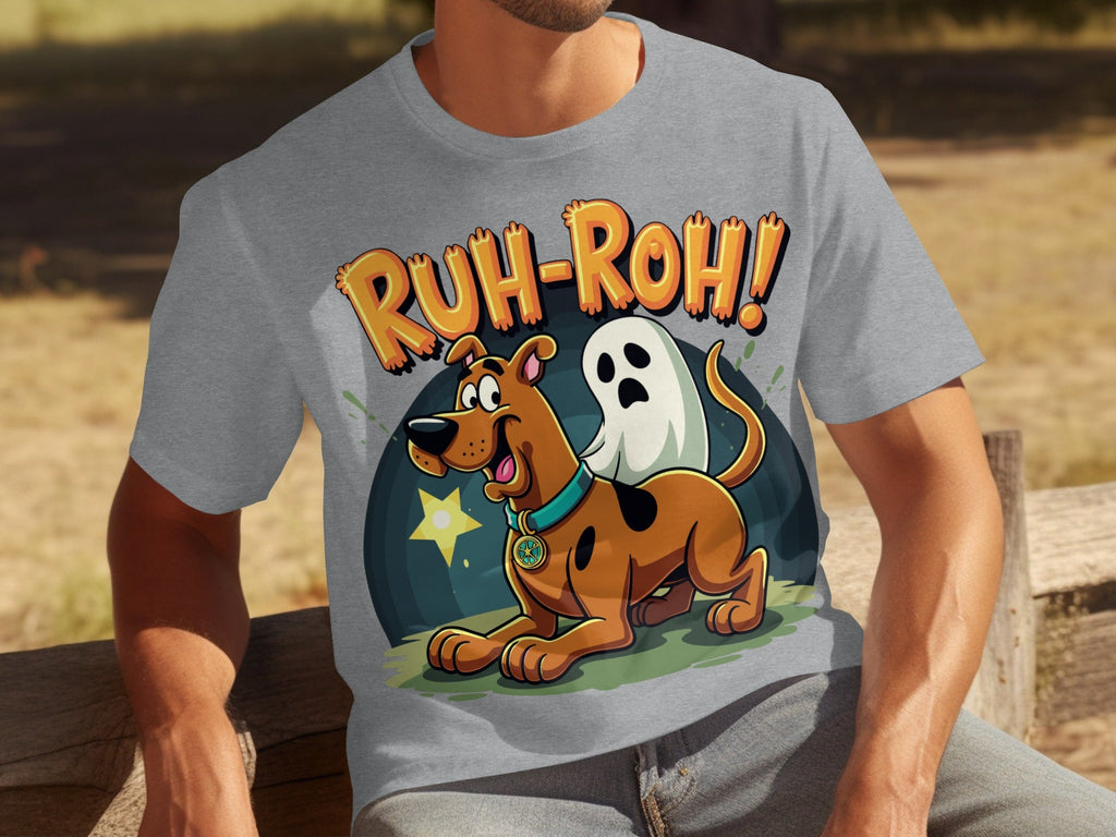Ruh Roh Scooby Doo With Ghost Cartoon Style Design T-Shirts