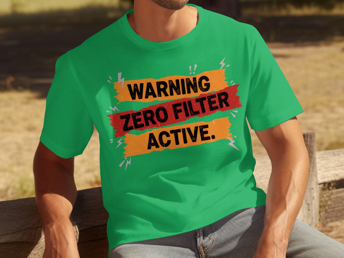 Warning Zero Filter Active Bold Statement Design T-Shirts product image 20