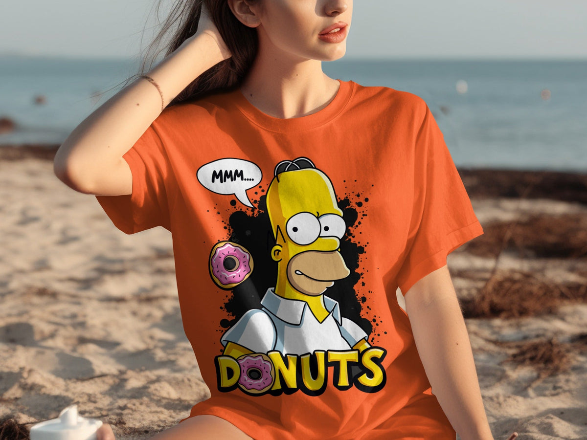 Homer Simpson MMM Donuts Design for Cartoon Lovers T-Shirts