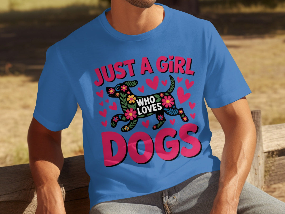 Just A Girl Who Loves Dogs With Floral Dog T-Shirts product image 17