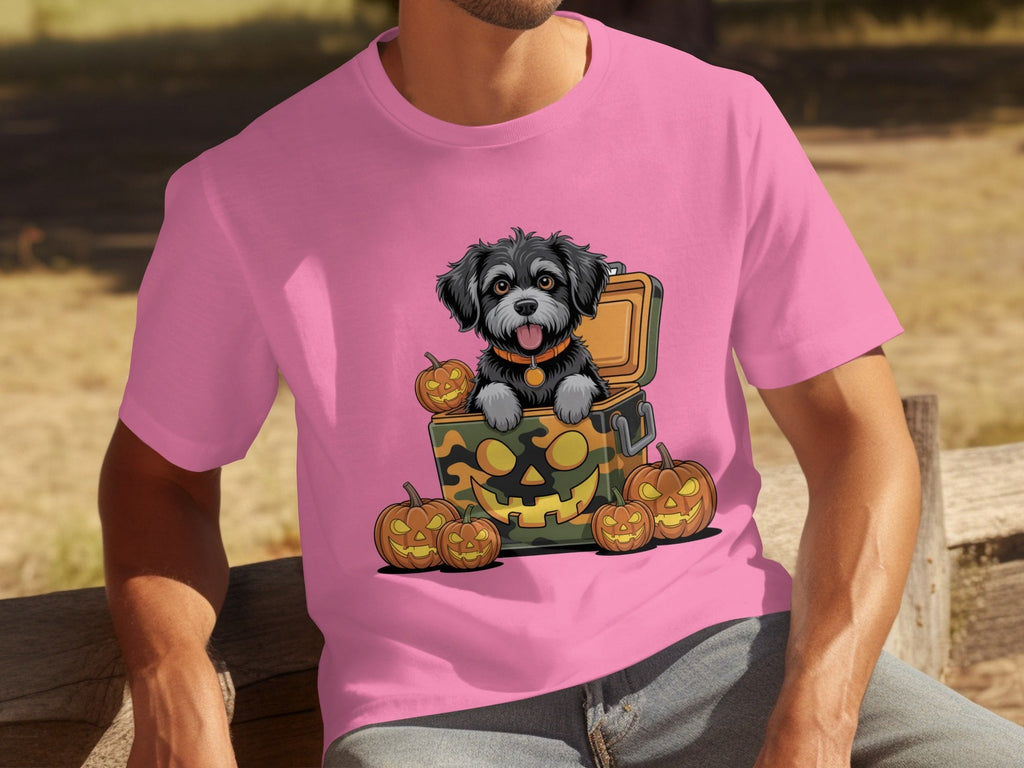 Cute Dog In a Pumpkin Container Halloween Season T-Shirts