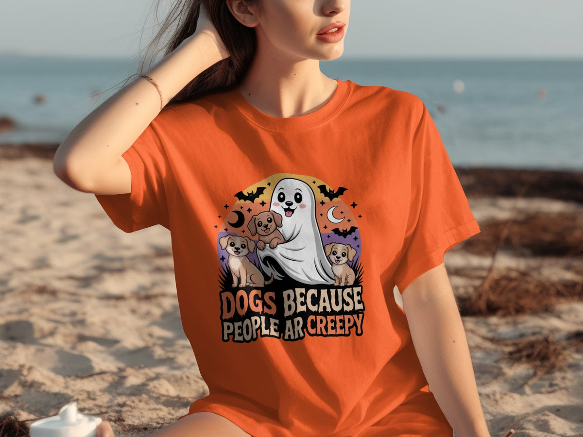 Dogs Because People Are Creepy Halloween Ghostly T-Shirts