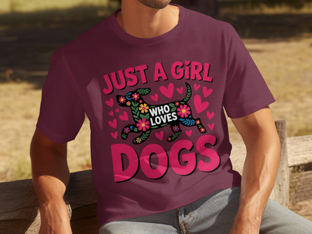 Just A Girl Who Loves Dogs With Floral Dog T-Shirts product image 26