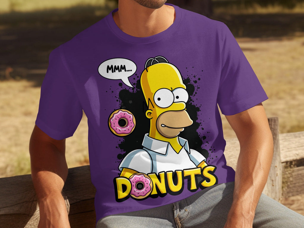 Homer Simpson MMM Donuts Design for Cartoon Lovers T-Shirts