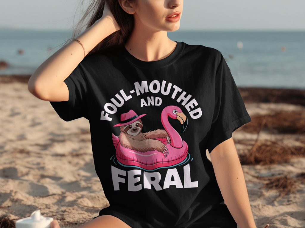 Foul-Mouthed AND Feral Sloth in Flamingo Float T-Shirts product image 30