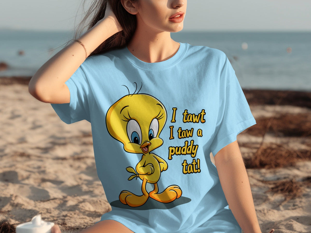 I Tawt I Taw A Puddy Tat Tweety Bird Cartoon T-Shirts