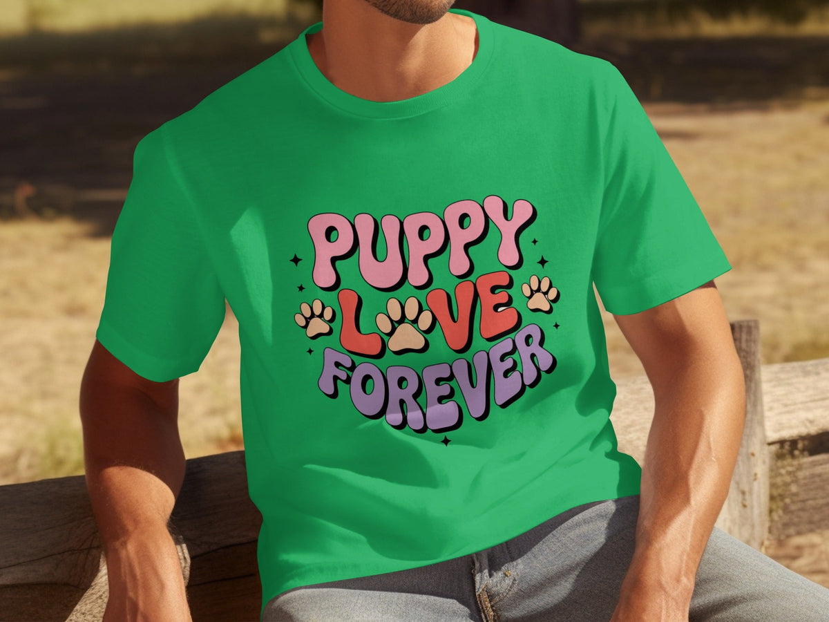 Puppy Love Forever Retro Style Graphic Design T-Shirts