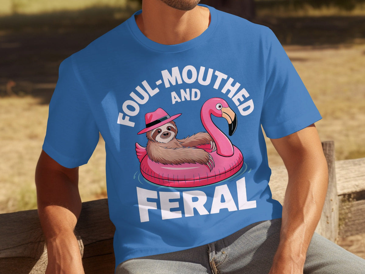 Foul-Mouthed AND Feral Sloth in Flamingo Float T-Shirts product image 1