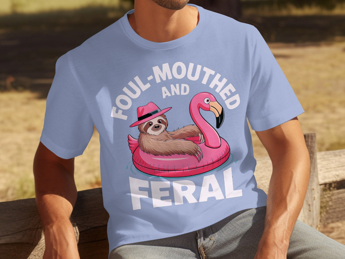 Foul-Mouthed AND Feral Sloth in Flamingo Float T-Shirts product image 13