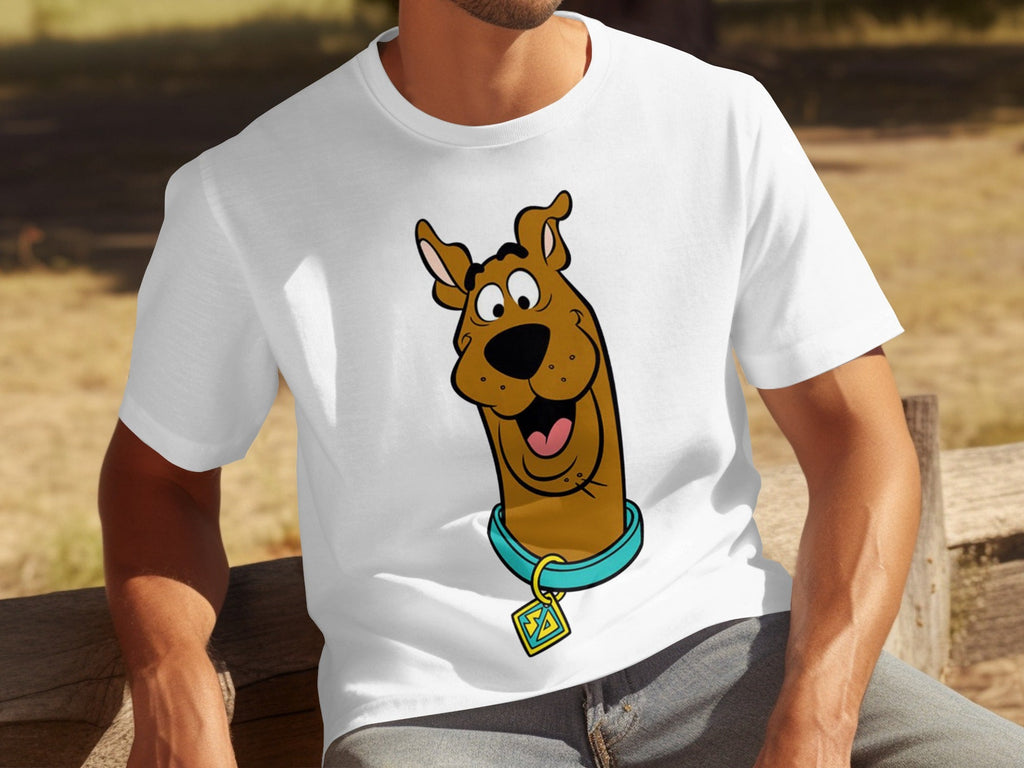 Scooby Doo Headshot Featuring His Tag Cartoon T-Shirts