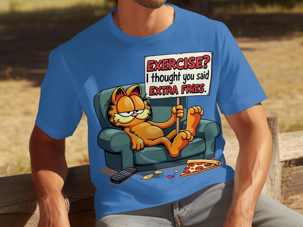 Garfield I Thought You Said Extra Fries Funny Cartoon T-Shirts