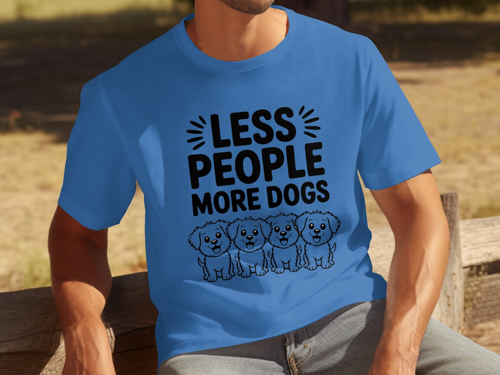 Less People More Dogs with Cute Dog Pets Art T-Shirts
