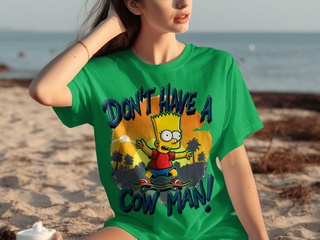 Bart Simpson Don't Have A Cow Man Skateboarding T-Shirts product image 5