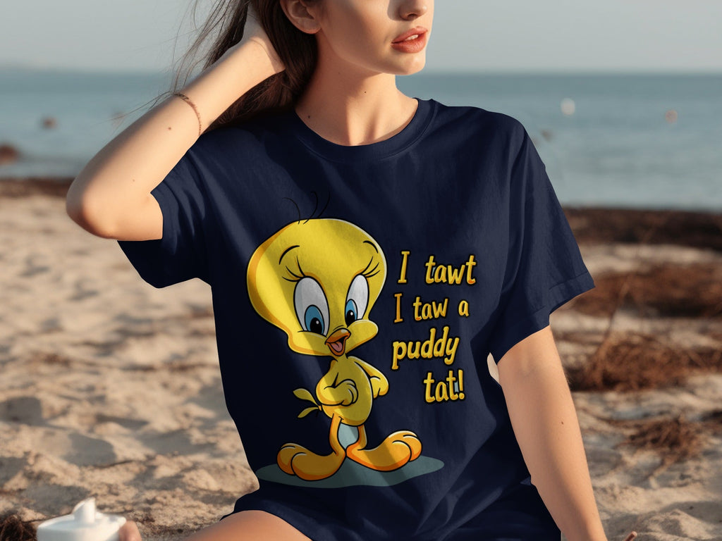 I Tawt I Taw A Puddy Tat Tweety Bird Cartoon T-Shirts