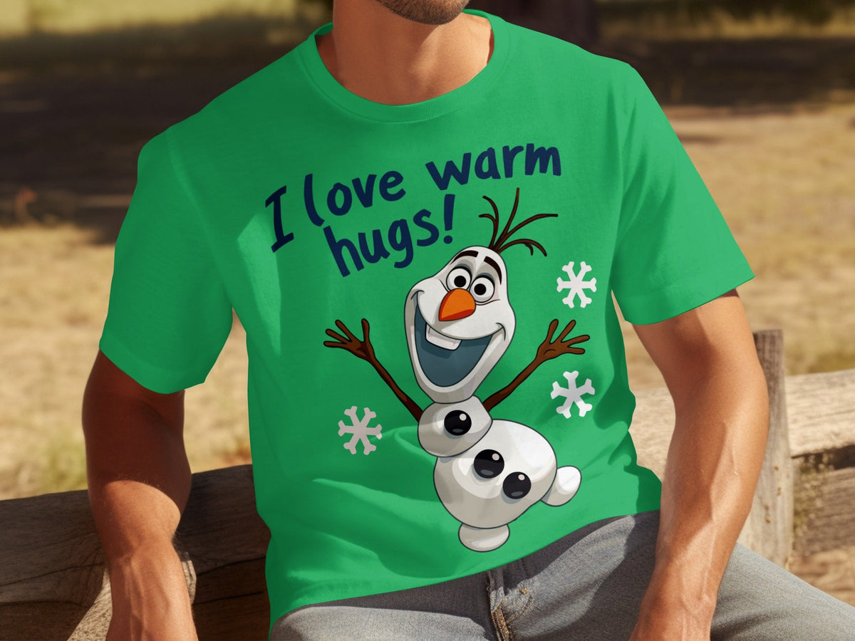 I Love Warm Hugs! Olaf the Snowman Cartoon T-Shirts