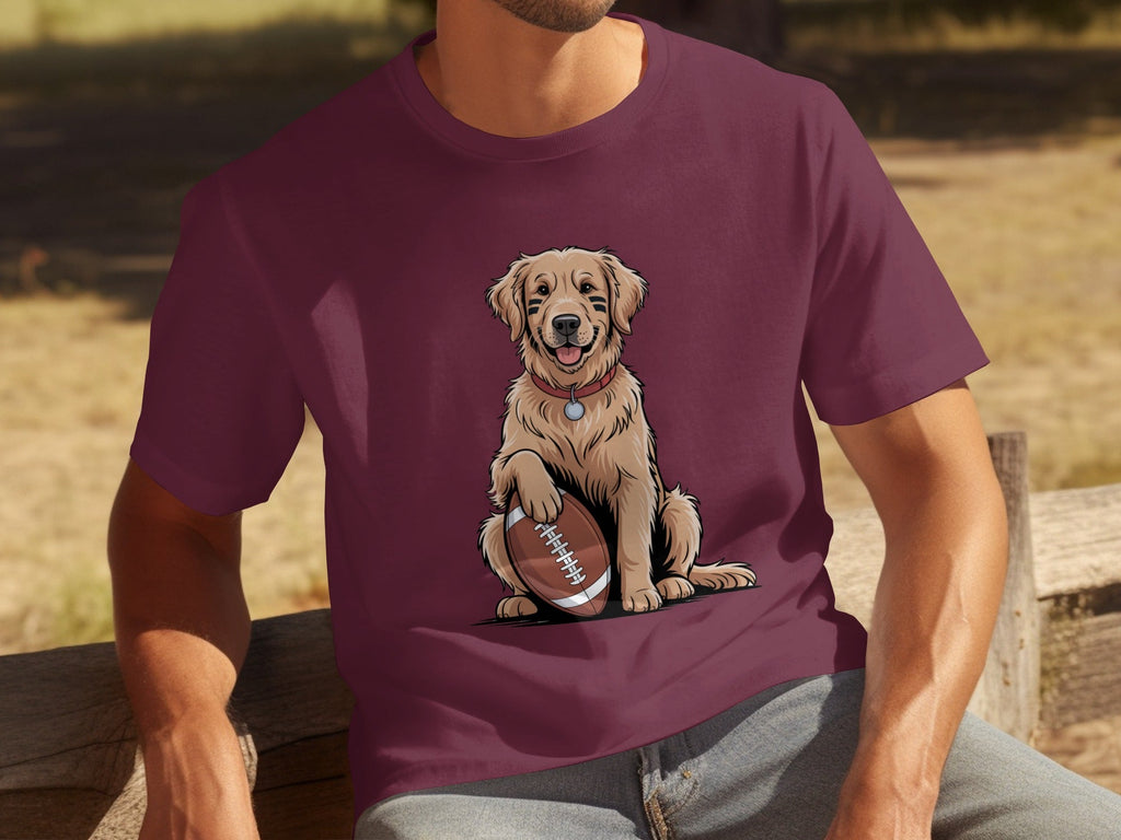 Golden Retriever Ready for Football Season T-Shirts