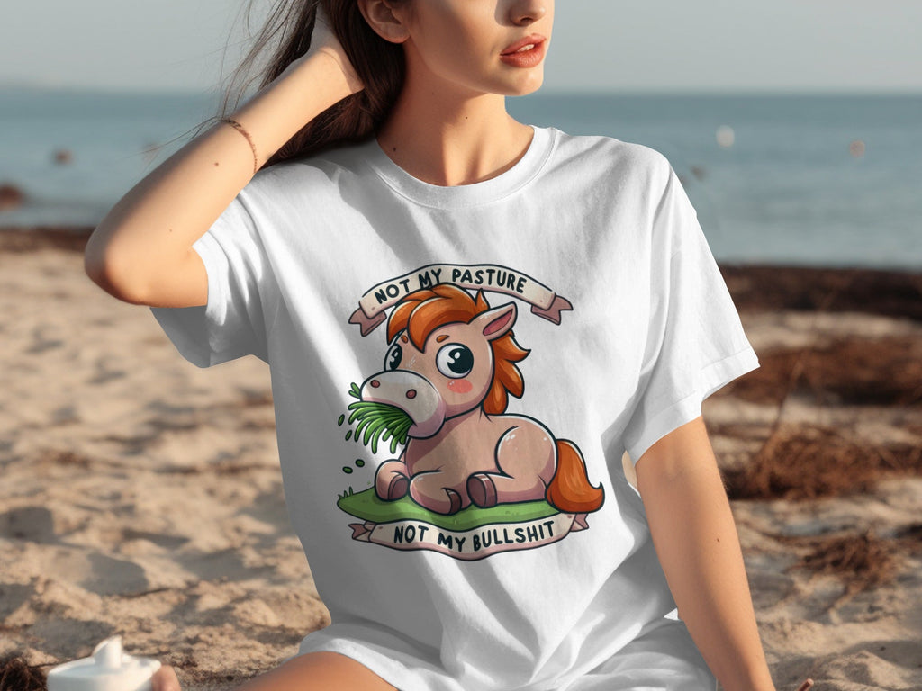 Not My Pasture Cute Horse With Phrase Funny Slogan T-Shirts