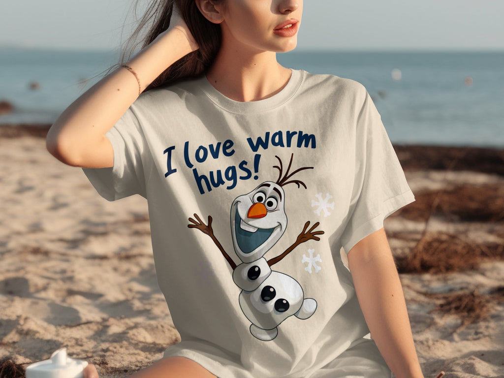 I Love Warm Hugs! Olaf the Snowman Cartoon T-Shirts