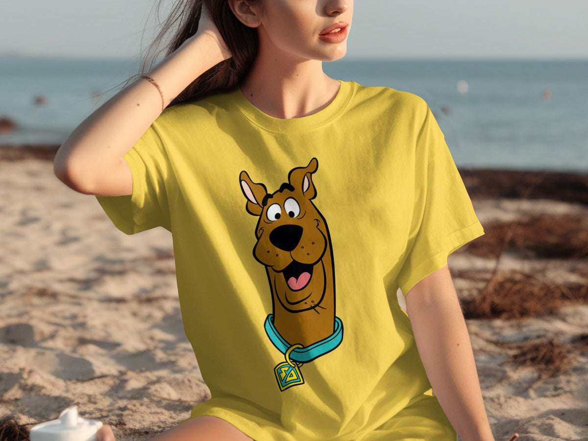 Scooby Doo Headshot Featuring His Tag Cartoon T-Shirts