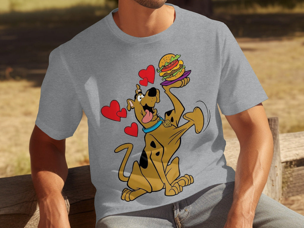 Scooby Doo Craves a Burger with Hearts Around Him T-Shirts