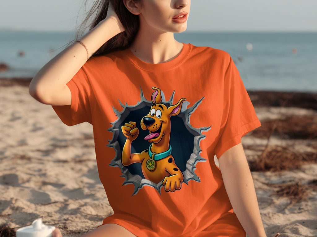 Scooby-Doo Cartoon Funny Dog Character Ripping T-Shirts