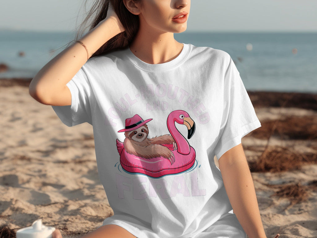 Foul-Mouthed AND Feral Sloth in Flamingo Float T-Shirts product image 29