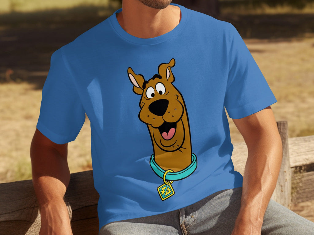 Scooby Doo Headshot Featuring His Tag Cartoon T-Shirts
