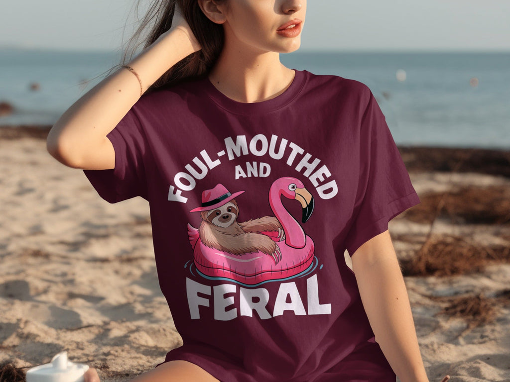 Foul-Mouthed AND Feral Sloth in Flamingo Float T-Shirts product image 26