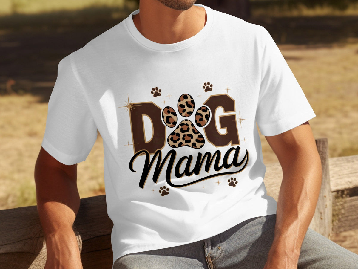 Cute Leopard Paw Print Dog Mama Graphic Design T-Shirts