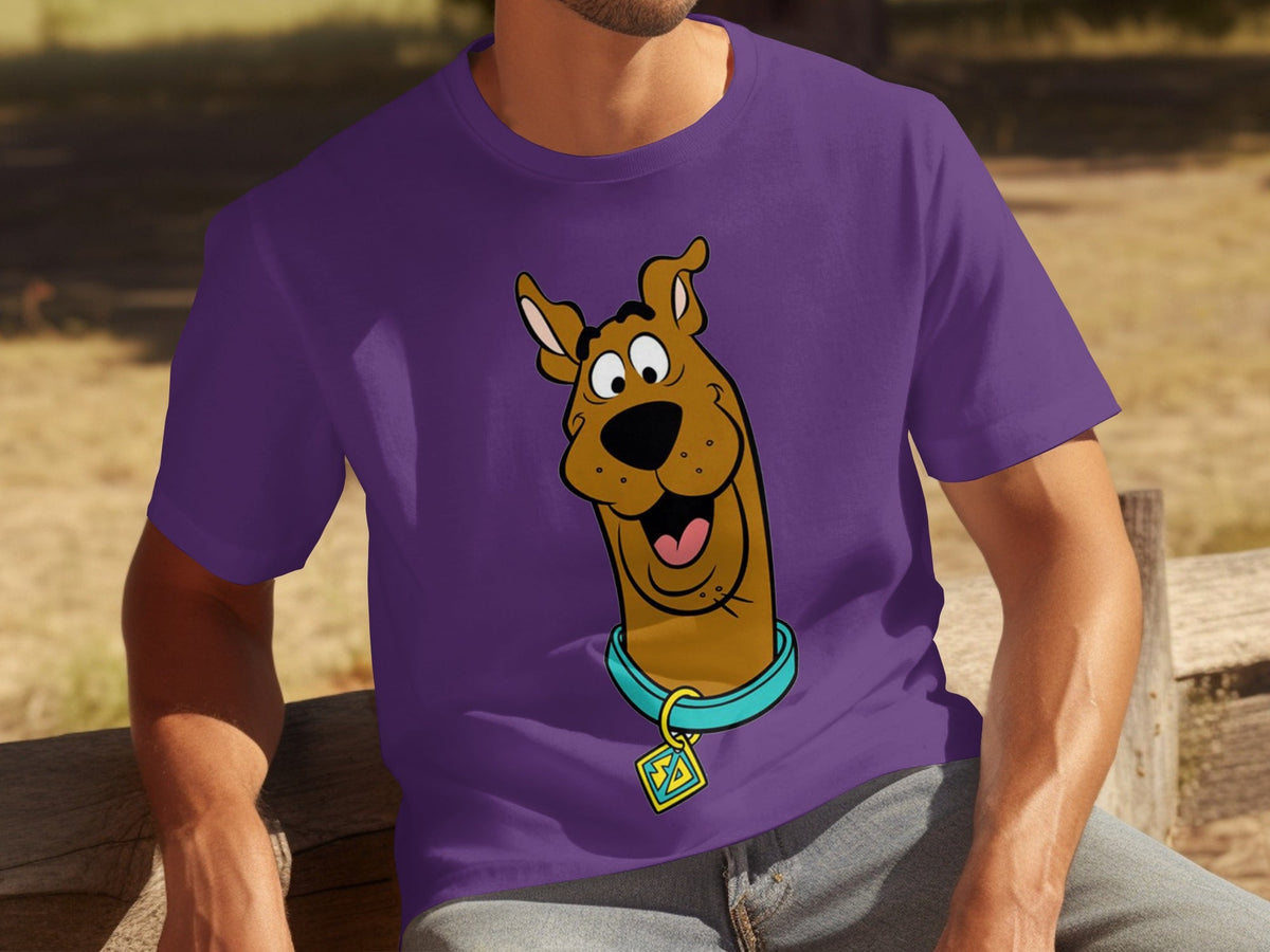 Scooby Doo Headshot Featuring His Tag Cartoon T-Shirts
