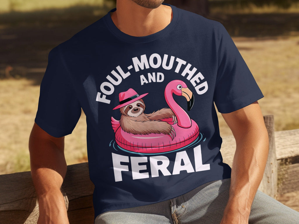 Foul-Mouthed AND Feral Sloth in Flamingo Float T-Shirts product image 9